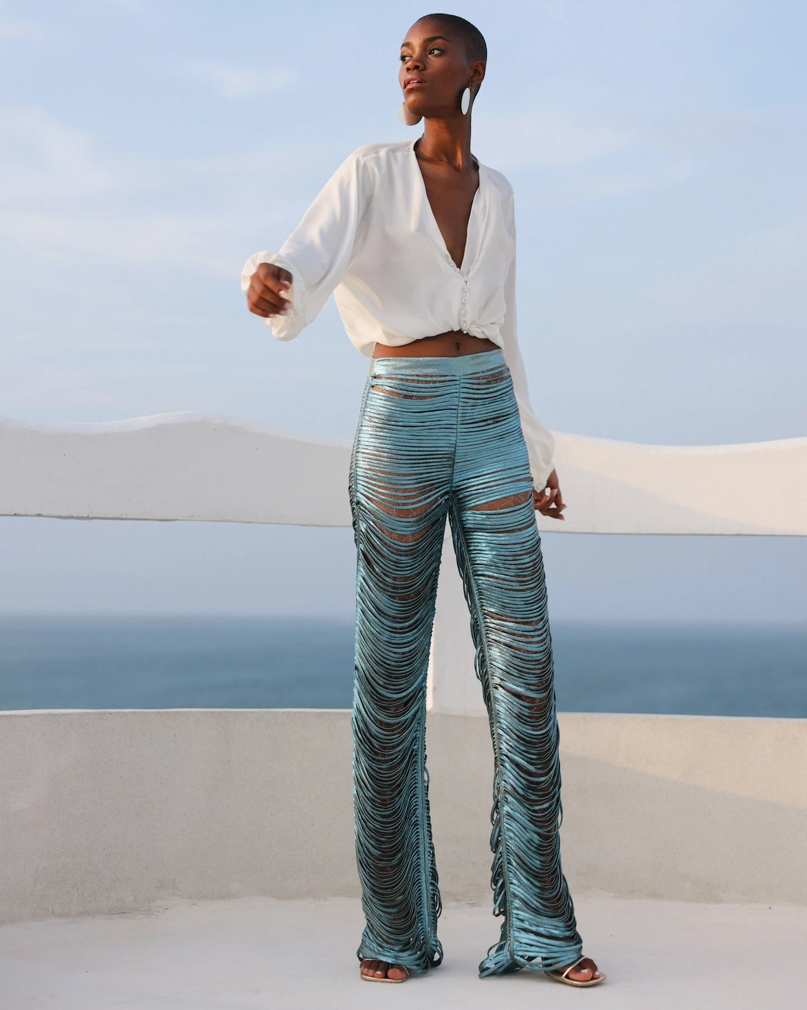 Crystal-Embellished Silk Blouse