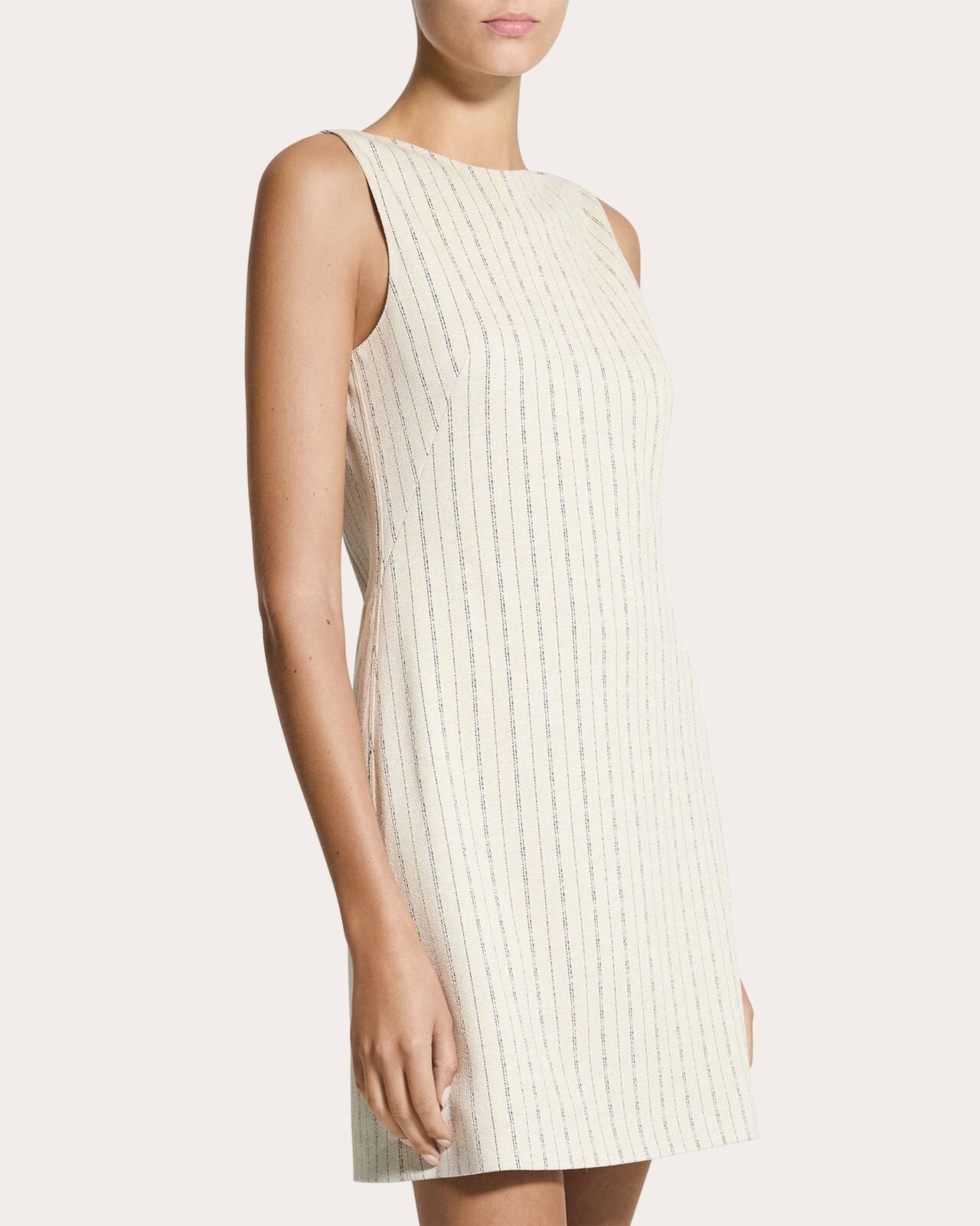 Stripe Sleeveless Boatneck Mini Dress