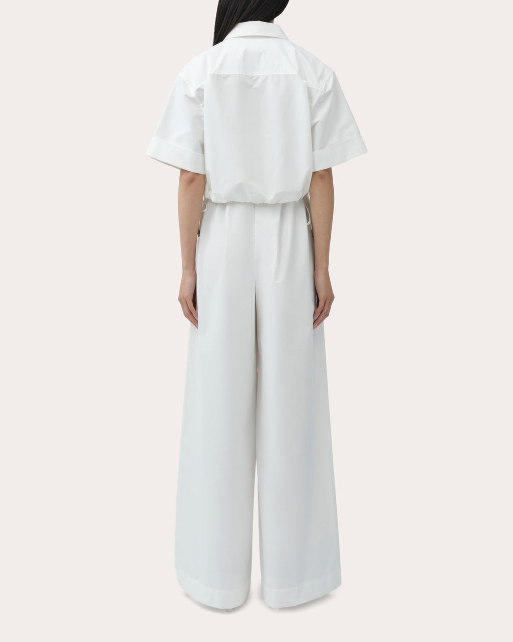 Ryett Cotton Faille Cropped Button-Up
