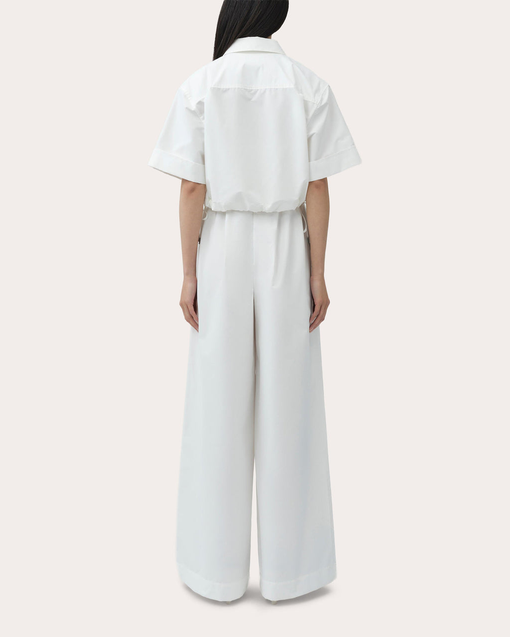 Rhea Cotton Faille Wide-Leg Pants