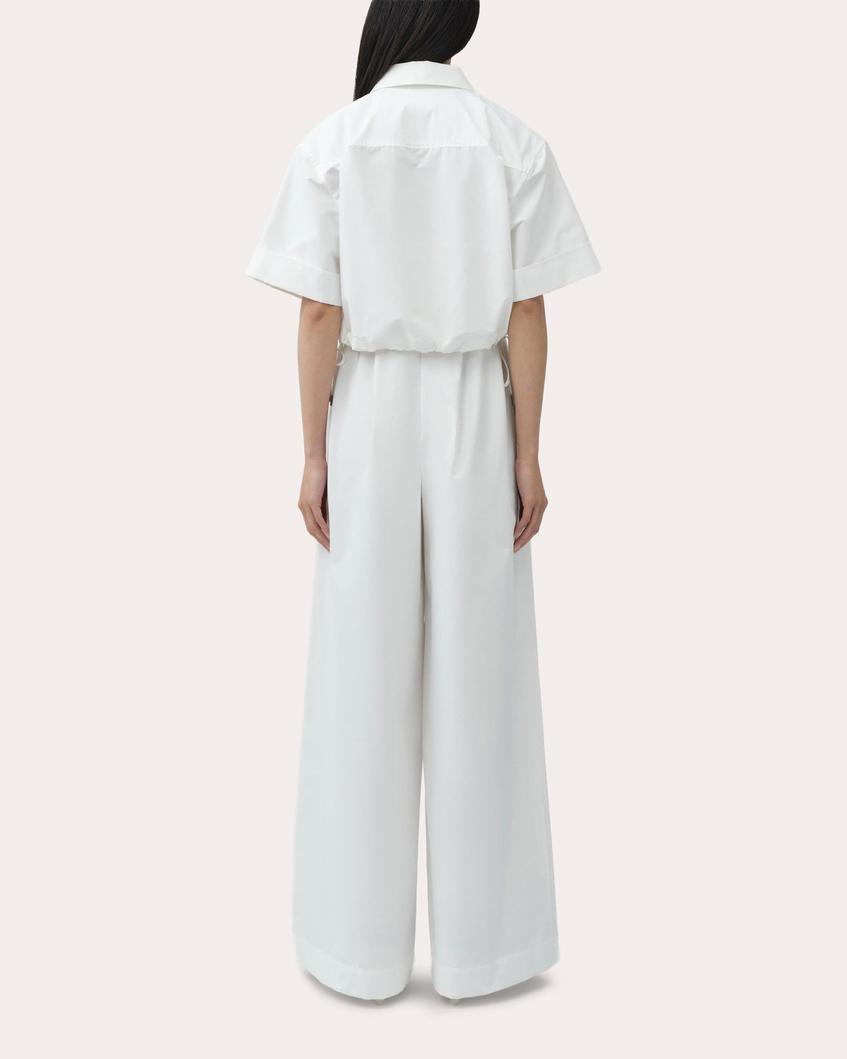 Rhea Cotton Faille Wide-Leg Pants