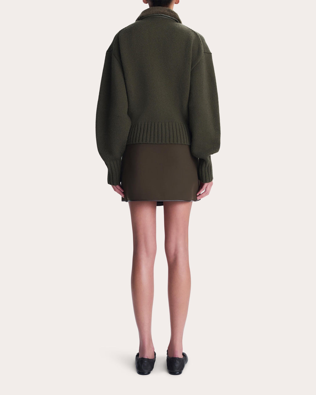 Zorina Wool Cashmere Zip-Front Cardigan