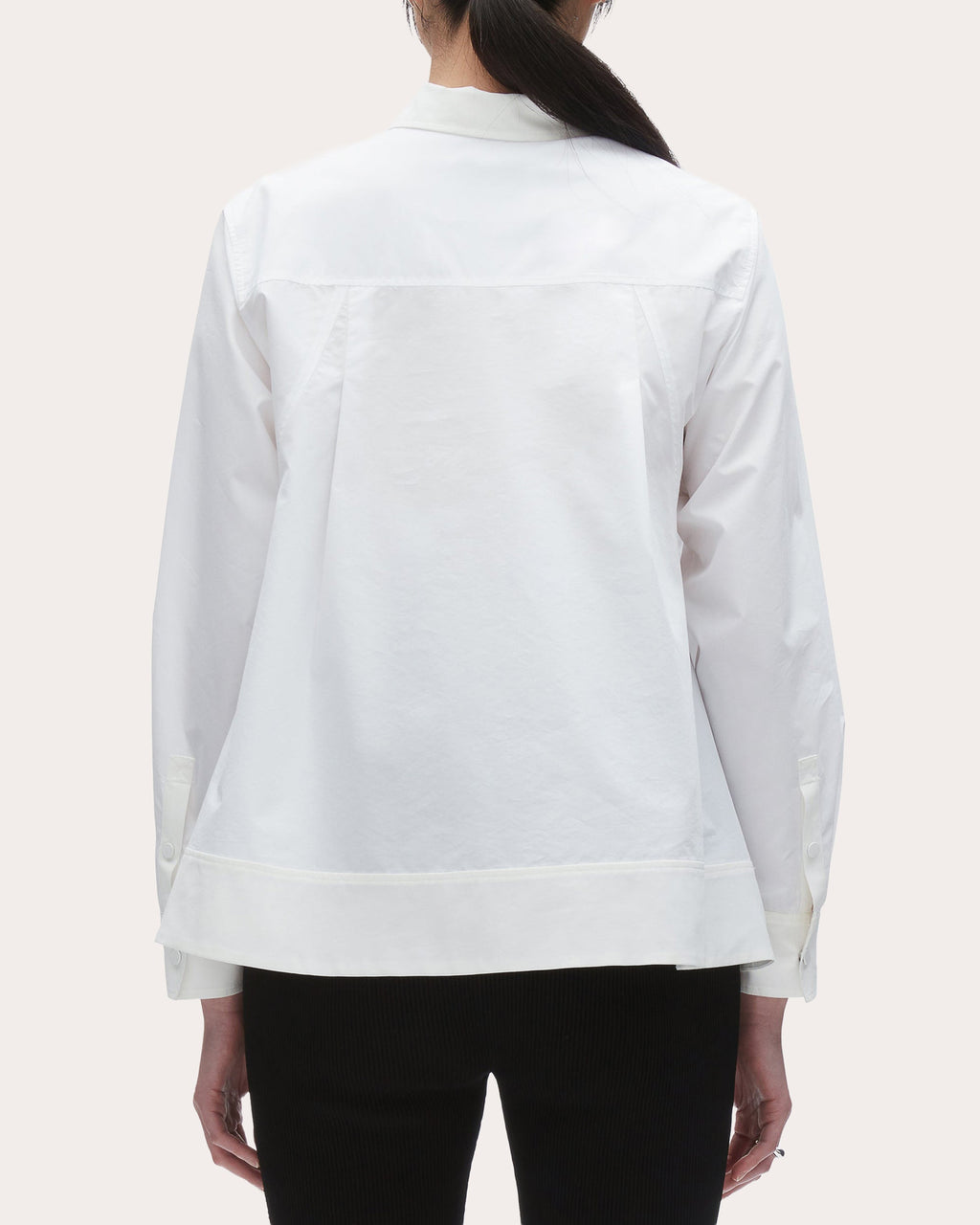 Techno Poplin Flounce-Hem Shirt