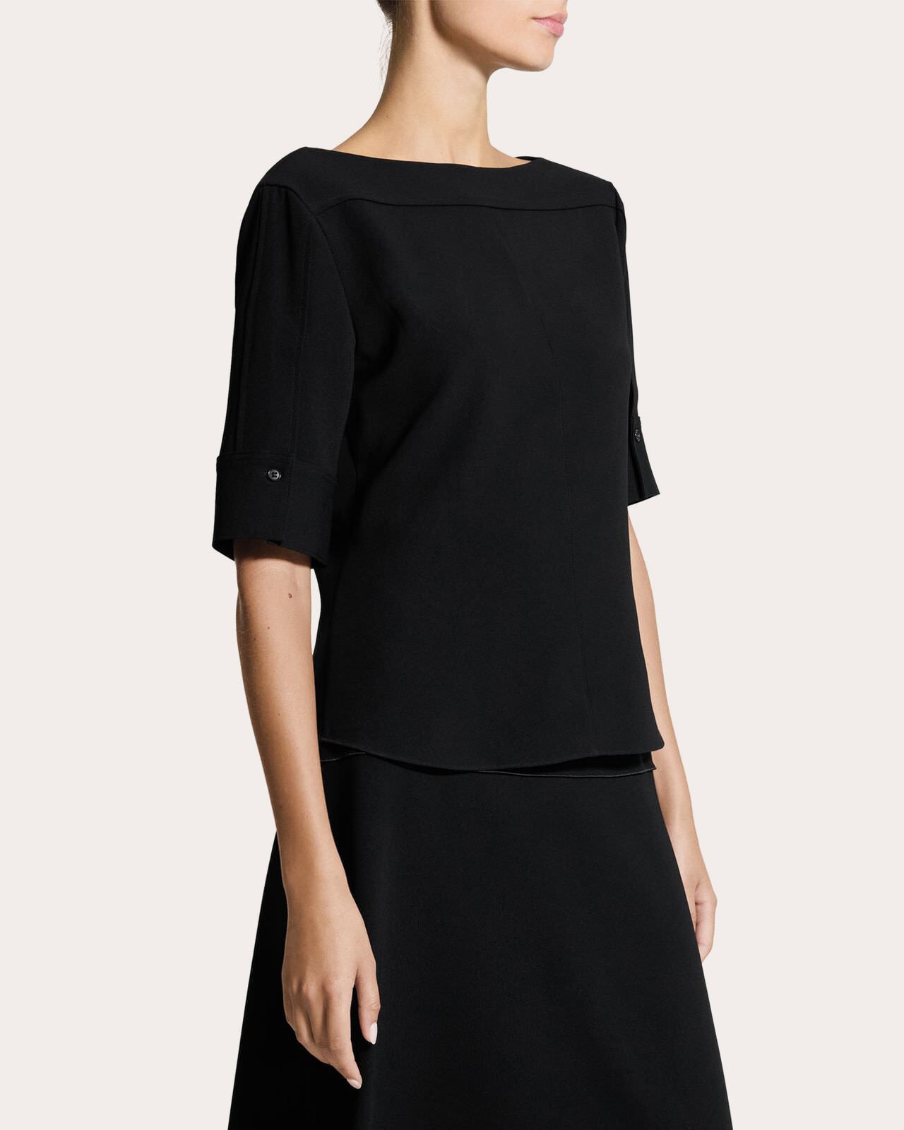 Admiral Crepe Seamed Boatneck Top