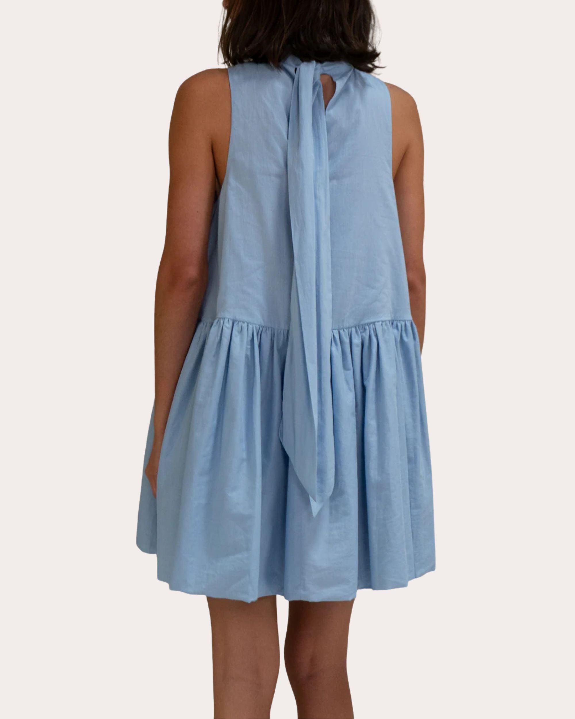 Marie Gathered Cotton Poplin Mini Dress