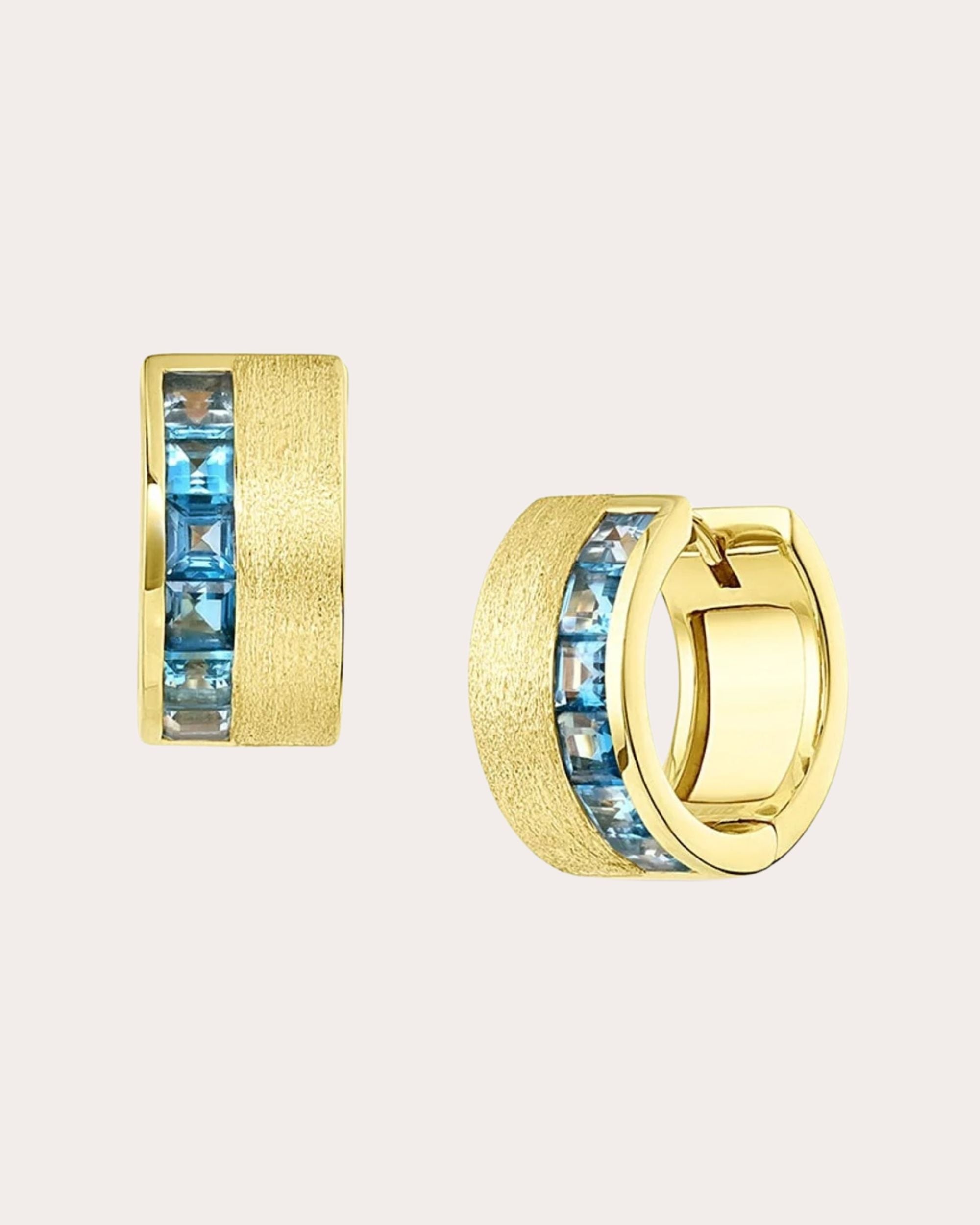 Solara 18K Gold Topaz Hoop Earrings