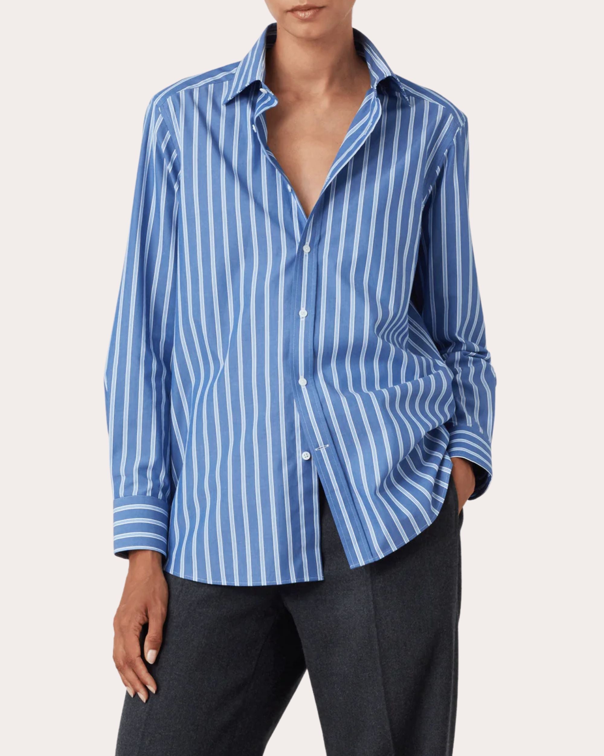 The Boyfriend Stripe Organic Poplin Shirt
