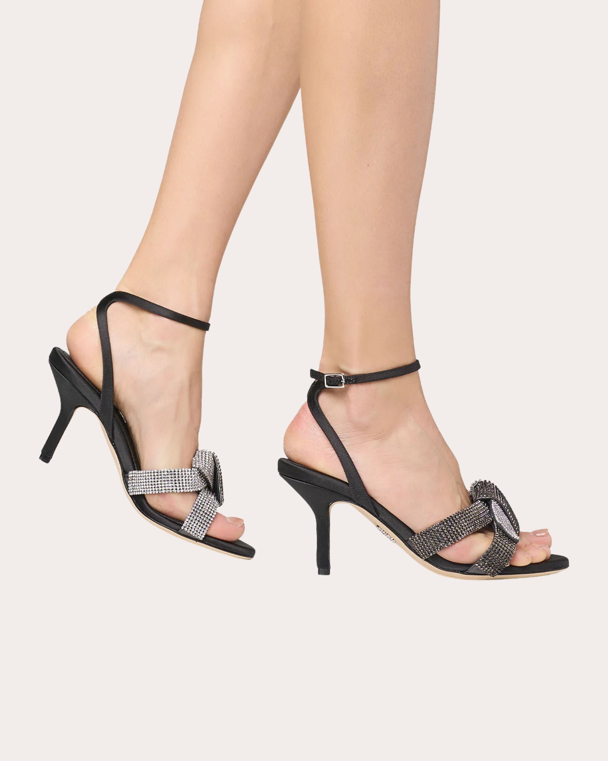 Marlena 80 Crystal Satin Knotted Sandal