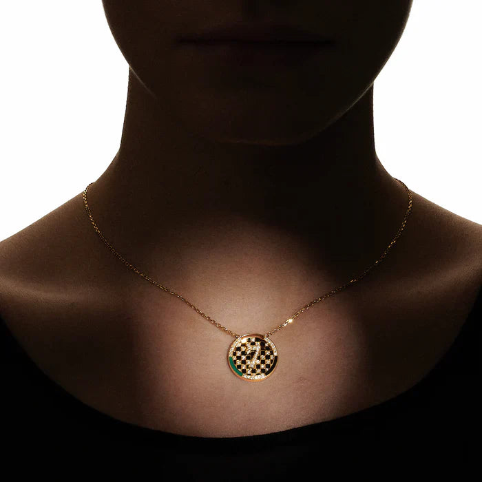 Diamond & 18k Gold Médaille Chess Pendant Necklace