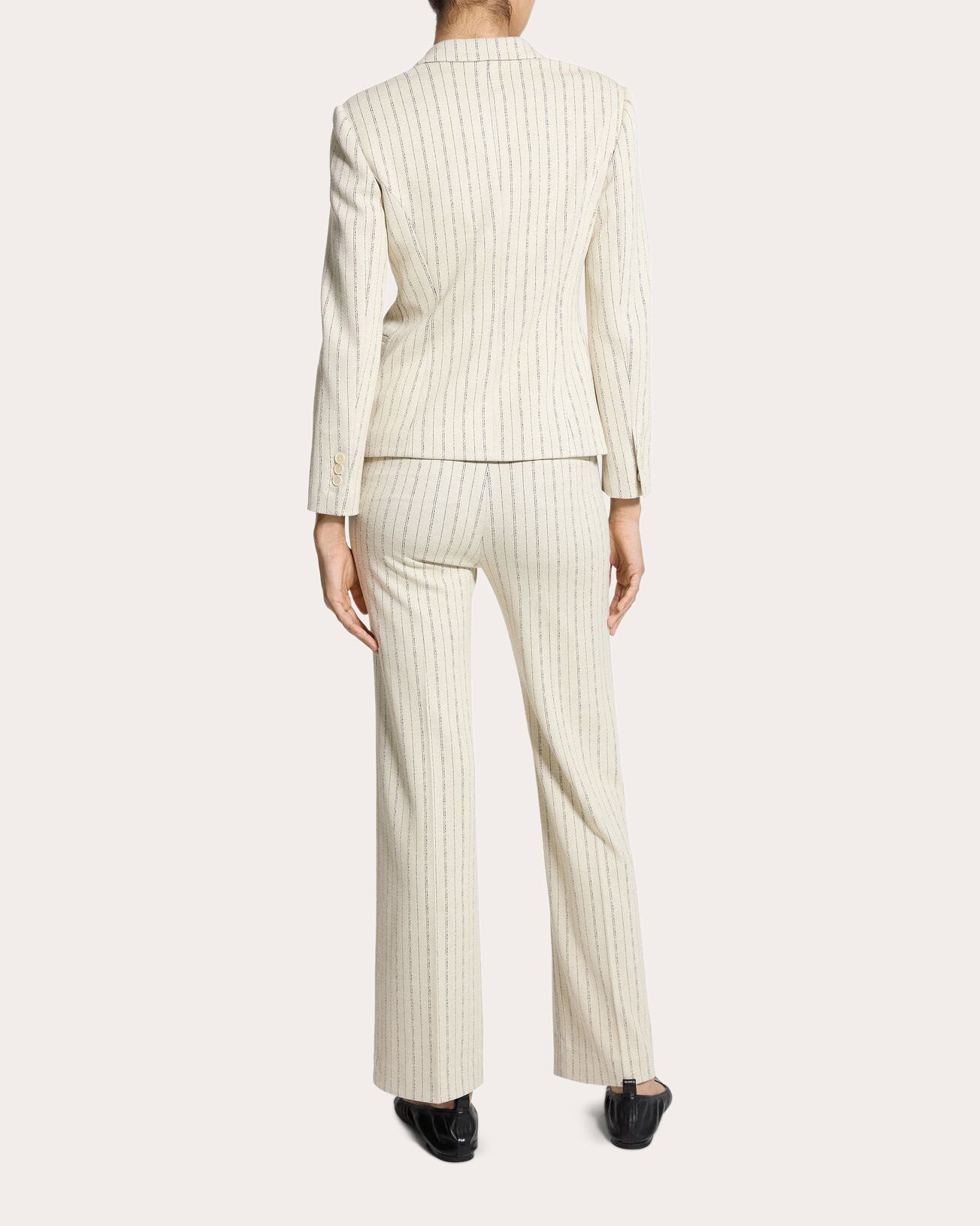 Stripe Shrunken Single-Breasted Blazer