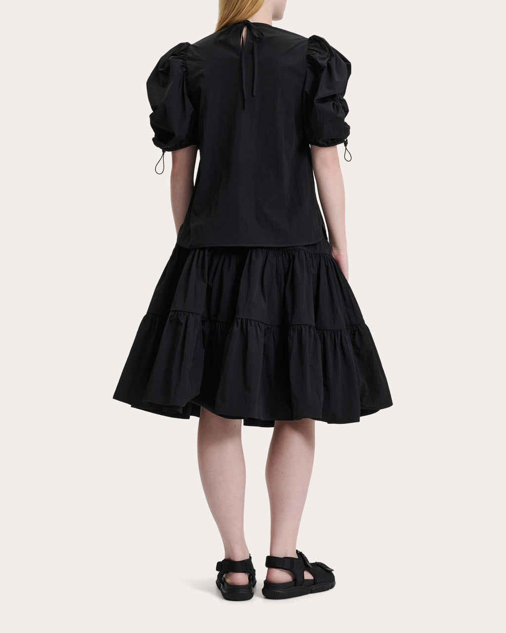 Amari Shirred Crinkled Taffeta Top