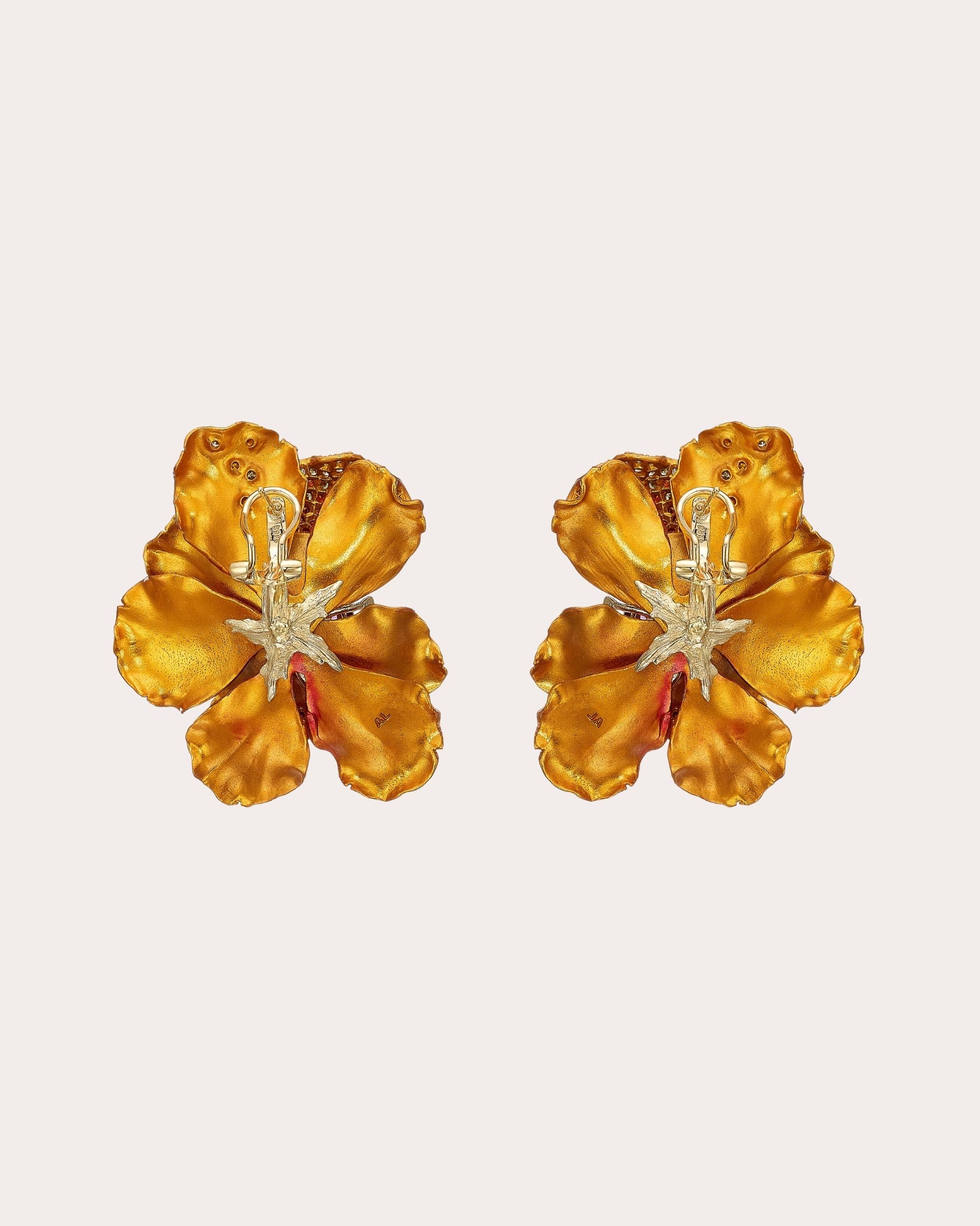 Magma Aluminum and 18K Gold Vermeil Lab-Grown Multi-Stone Poppy Earrings