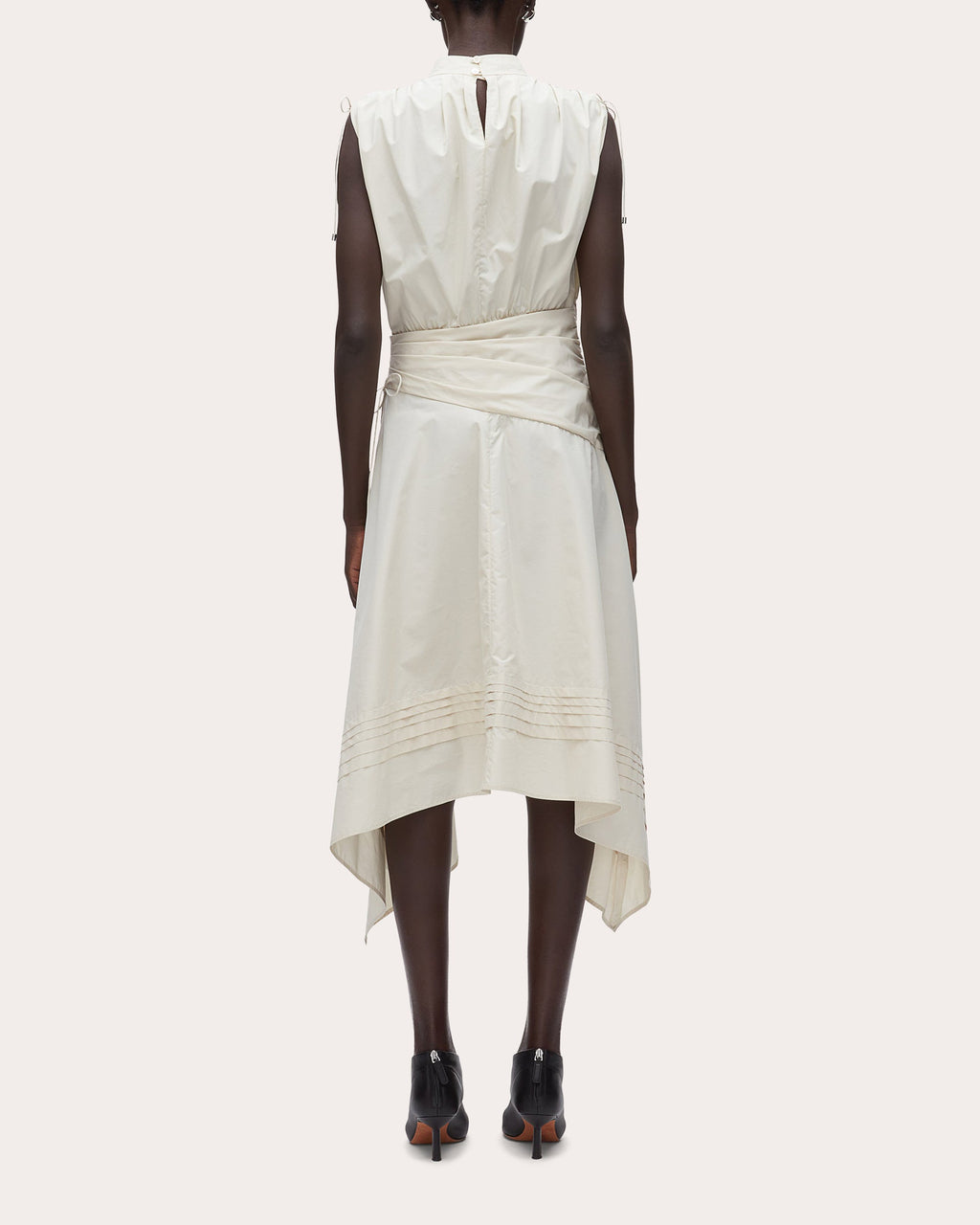 Cotton Poplin Ruched Handkerchief Dress