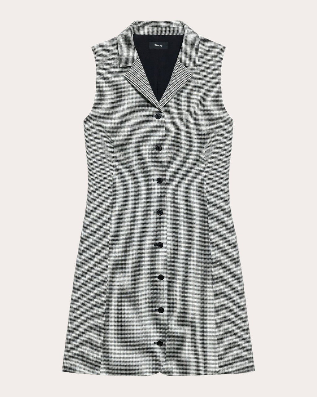 Plaid Wool Twill Sleeveless Blazer Dress