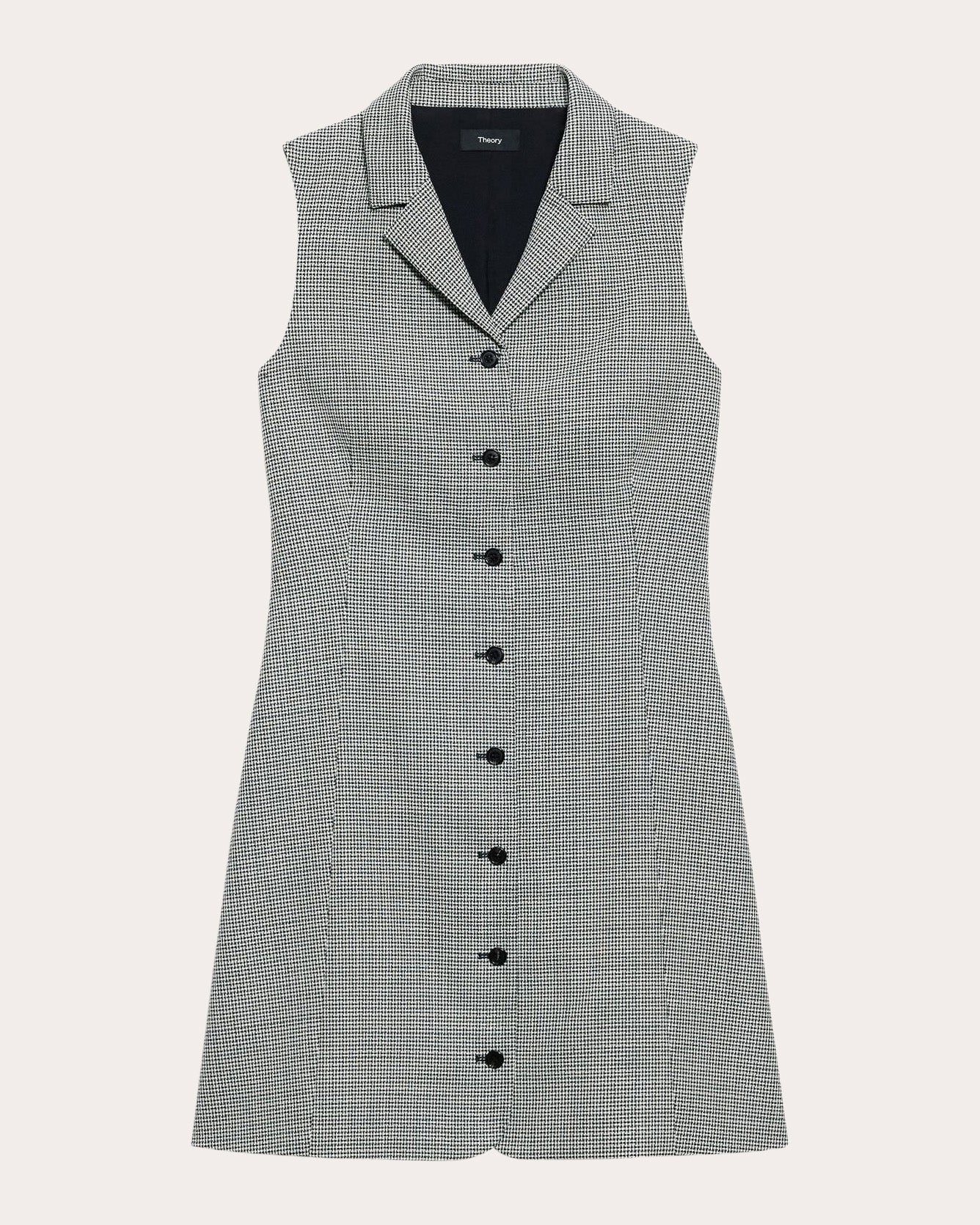 Plaid Wool Twill Sleeveless Blazer Dress