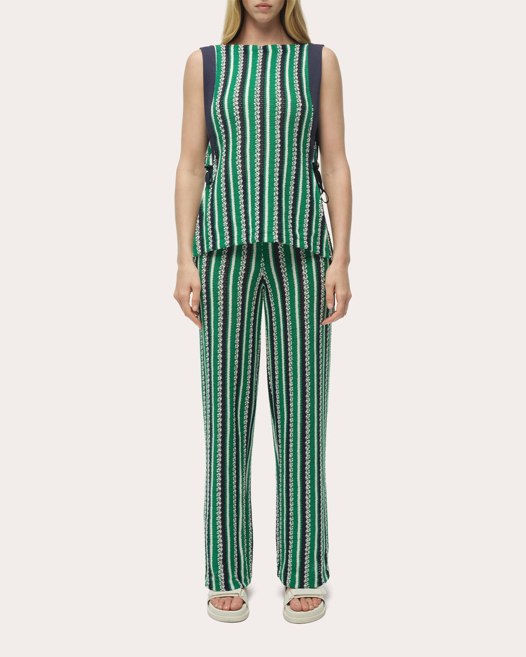 Brenner Stripe Knit Straight-Leg Pants