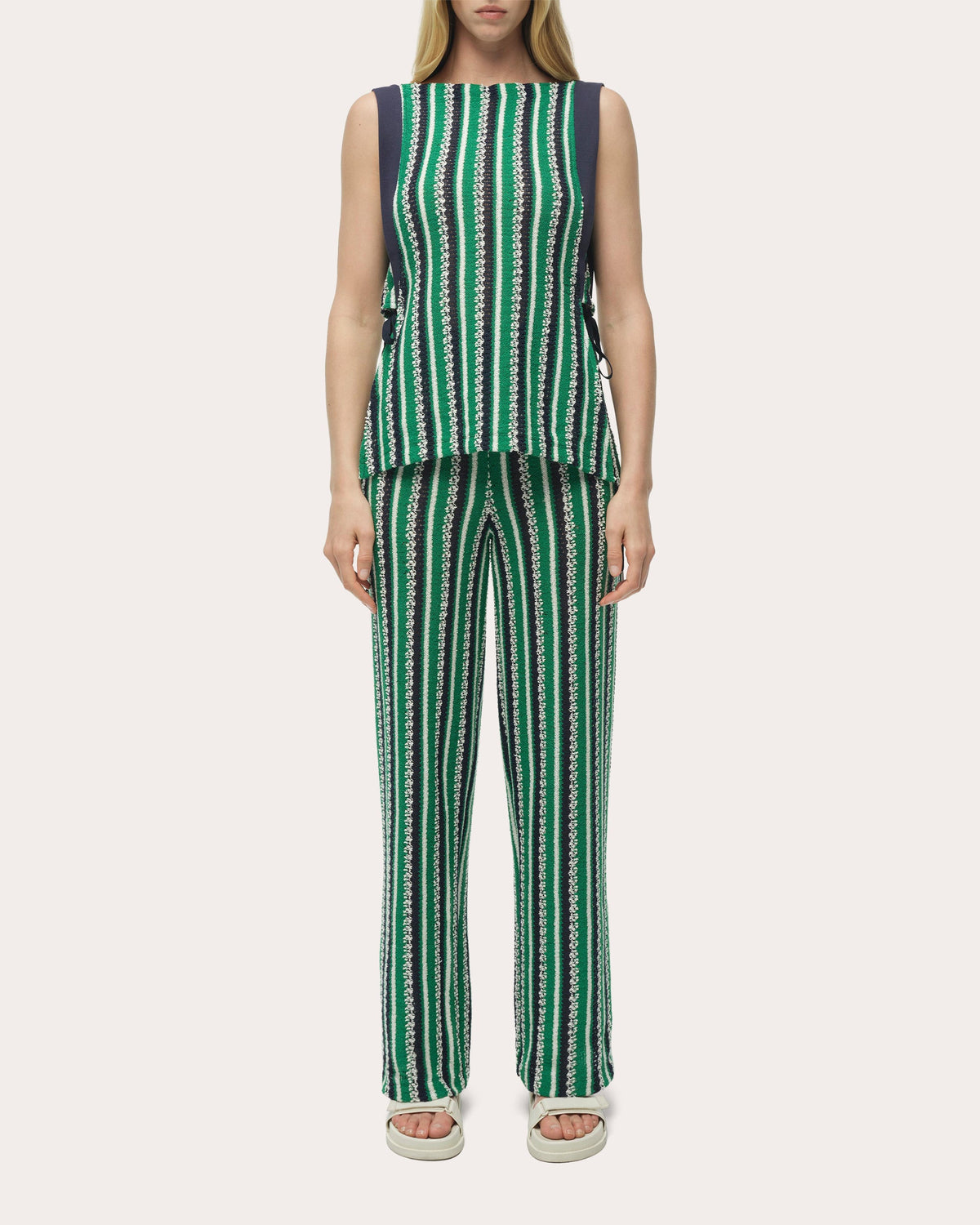 Brenner Stripe Knit Straight-Leg Pants