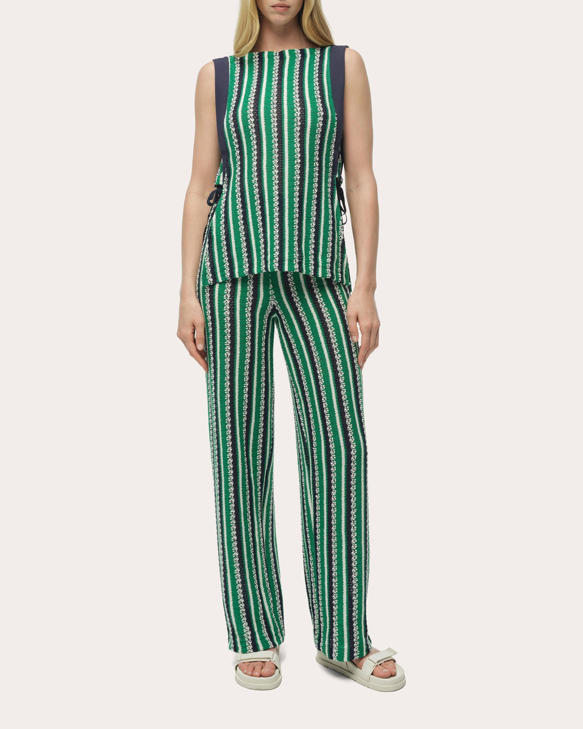 Brenner Stripe Knit Straight-Leg Pants