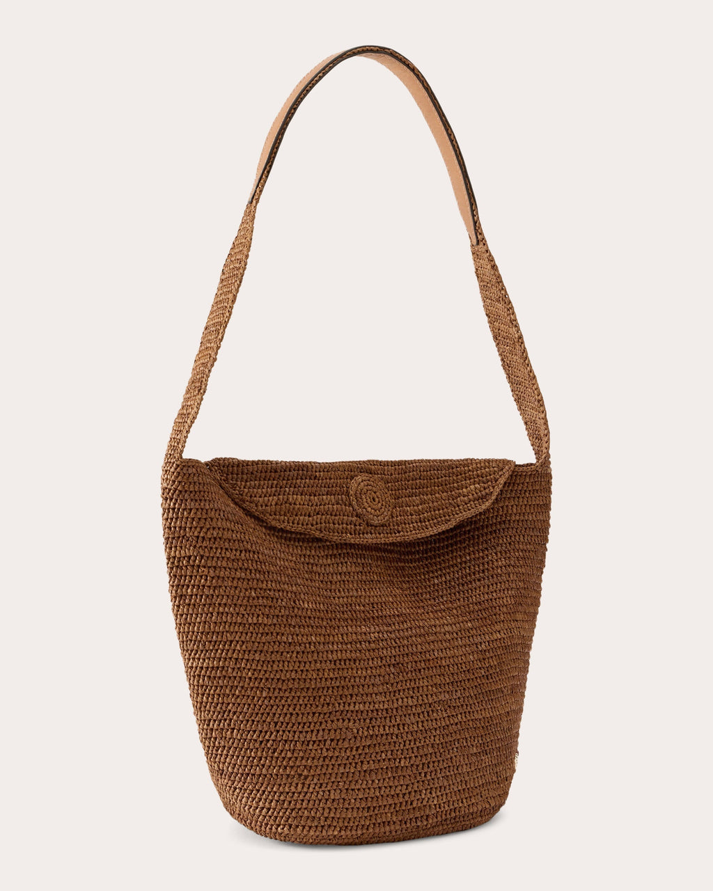 Yala Crocheted Raffia Drawstring Sac Bag
