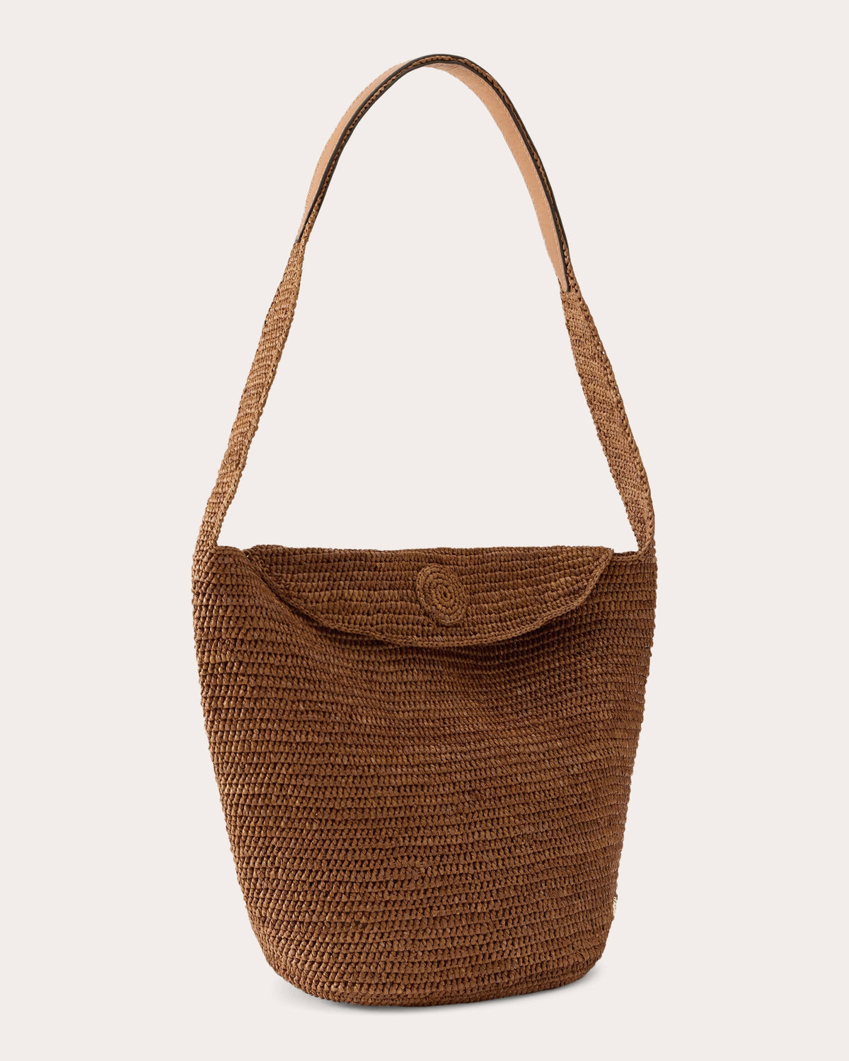 Yala Crocheted Raffia Drawstring Sac Bag