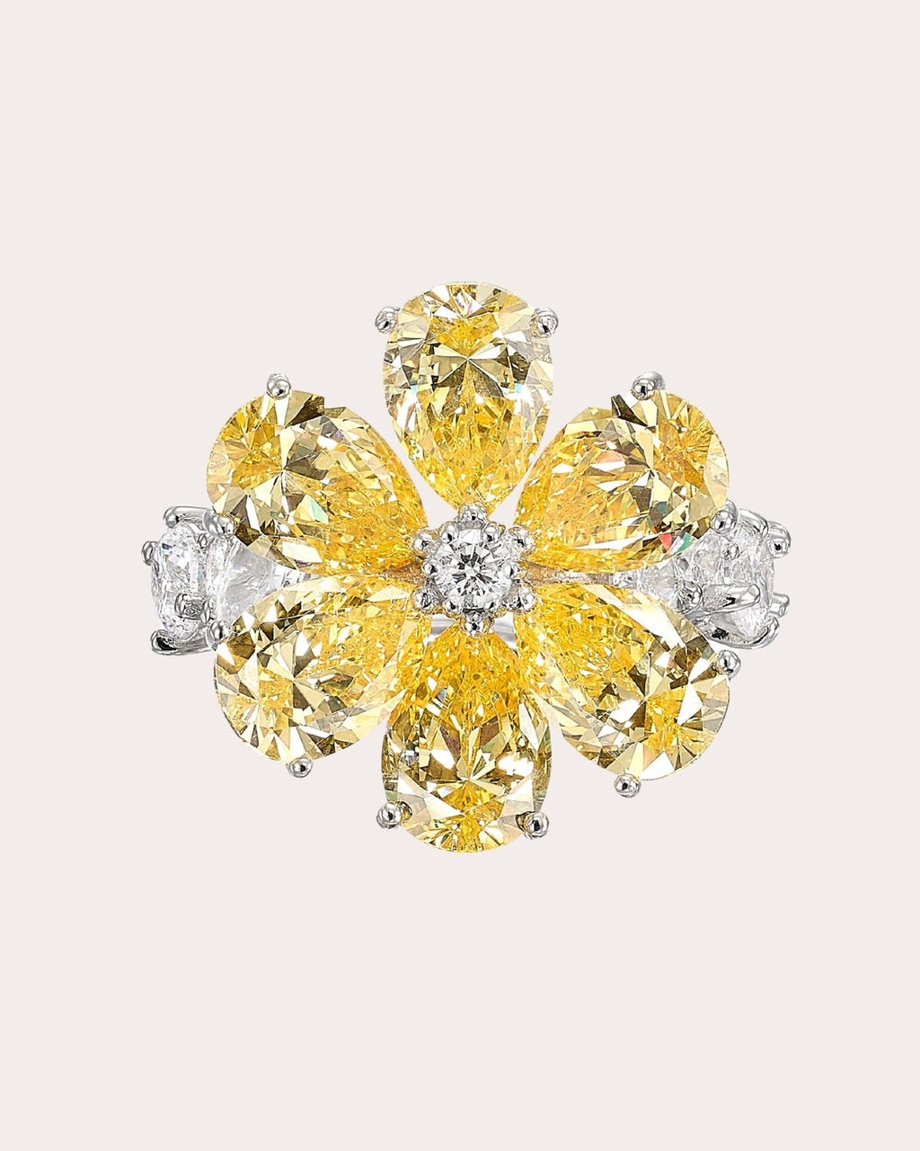 Marguerite 18K Gold and Rhodium Vermeil Lab-Grown Diamond Daisy Ring