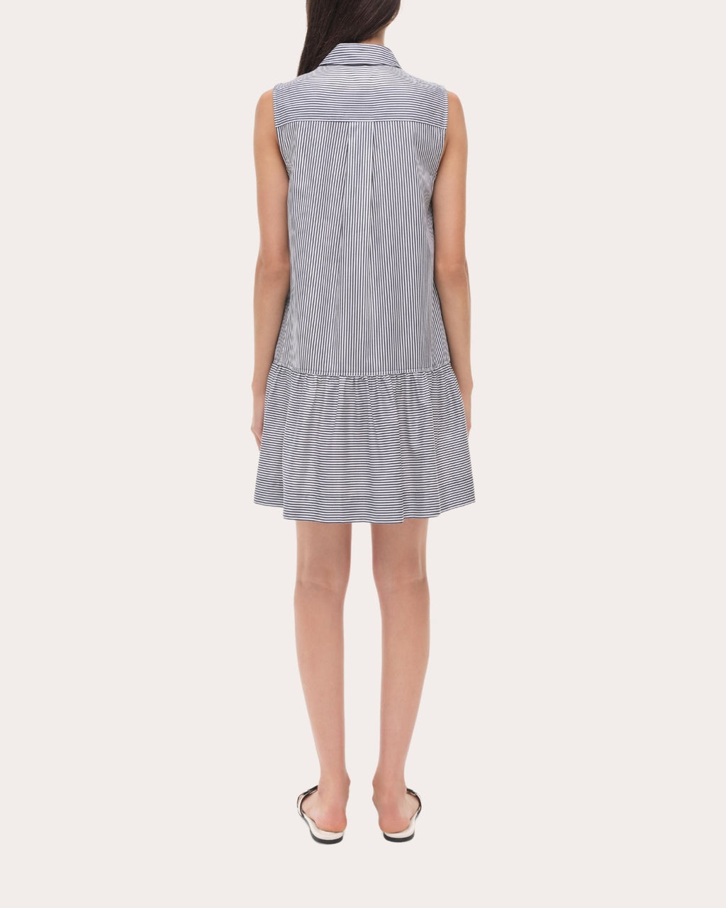 Candace Stripe Cotton Poplin Drop-Waist Shirt Dress