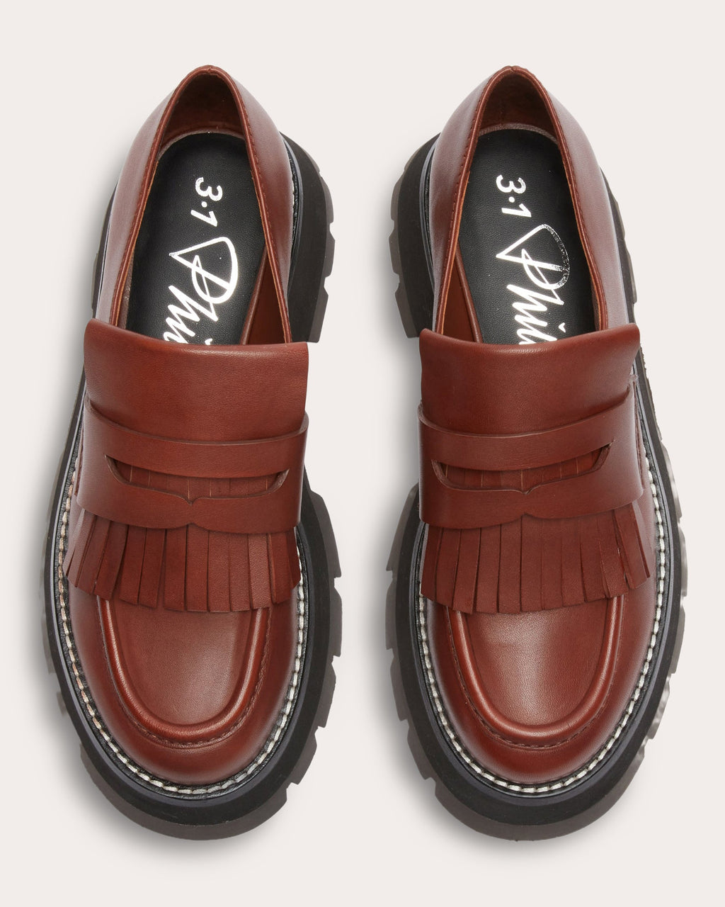 Kate Tasseled Leather Platform Lug Loafer