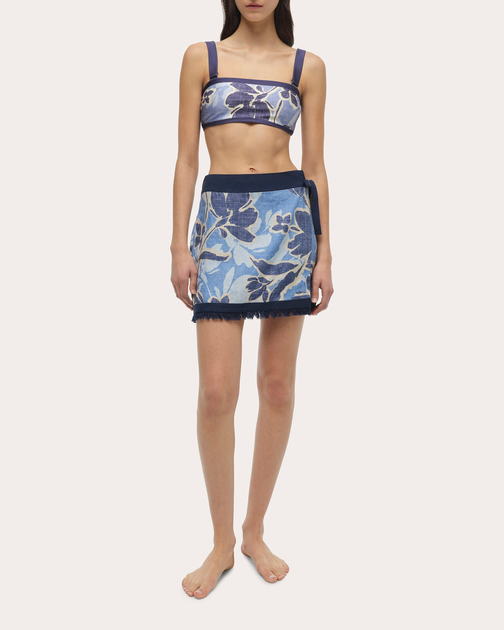 Bethany Floral Linen Mini Wrap Skirt
