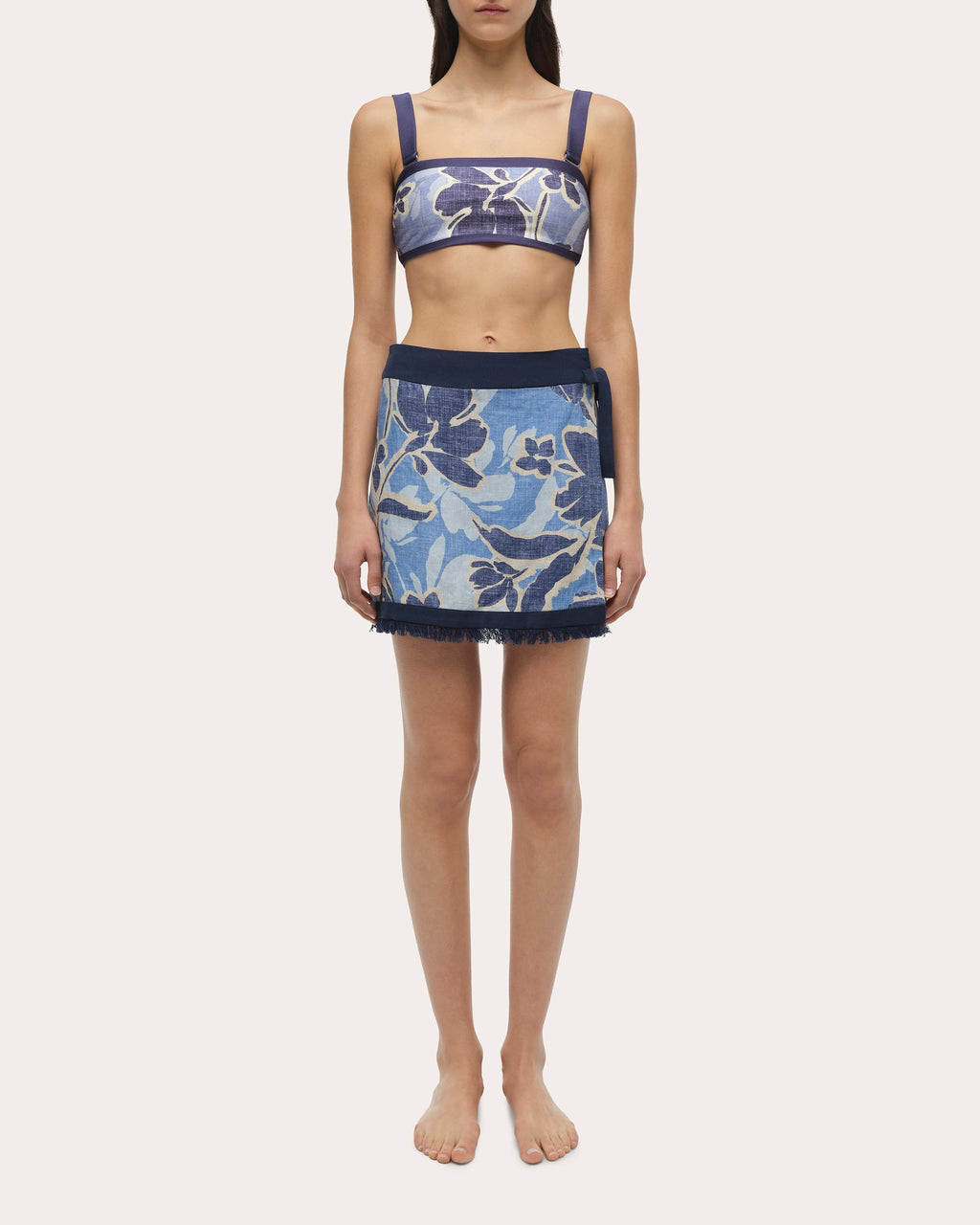 Bethany Floral Linen Mini Wrap Skirt