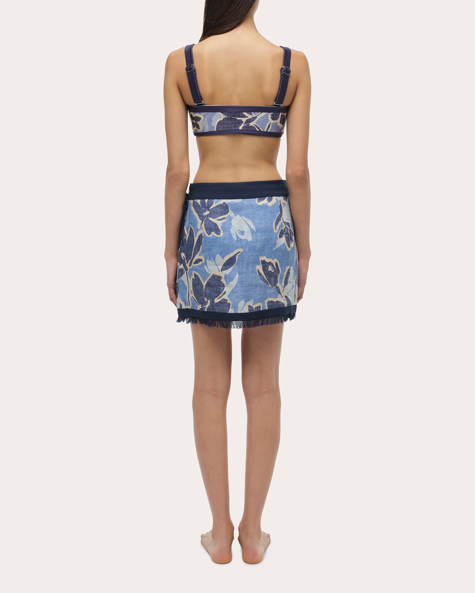 Bethany Floral Linen Mini Wrap Skirt