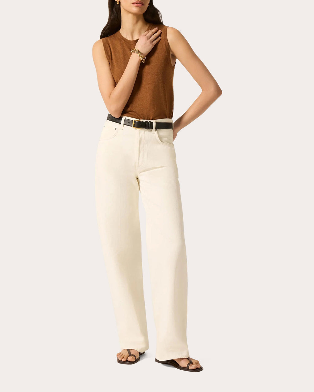 Fine Knit Wool-Silk Sleeveless Top