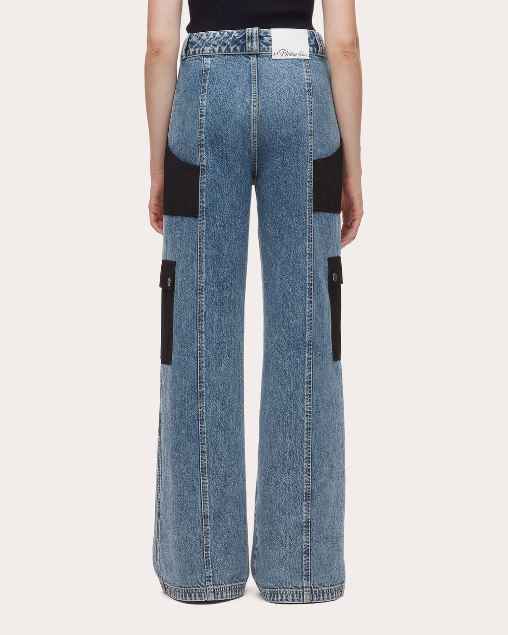 Cargo Combo Wide-Leg Jeans