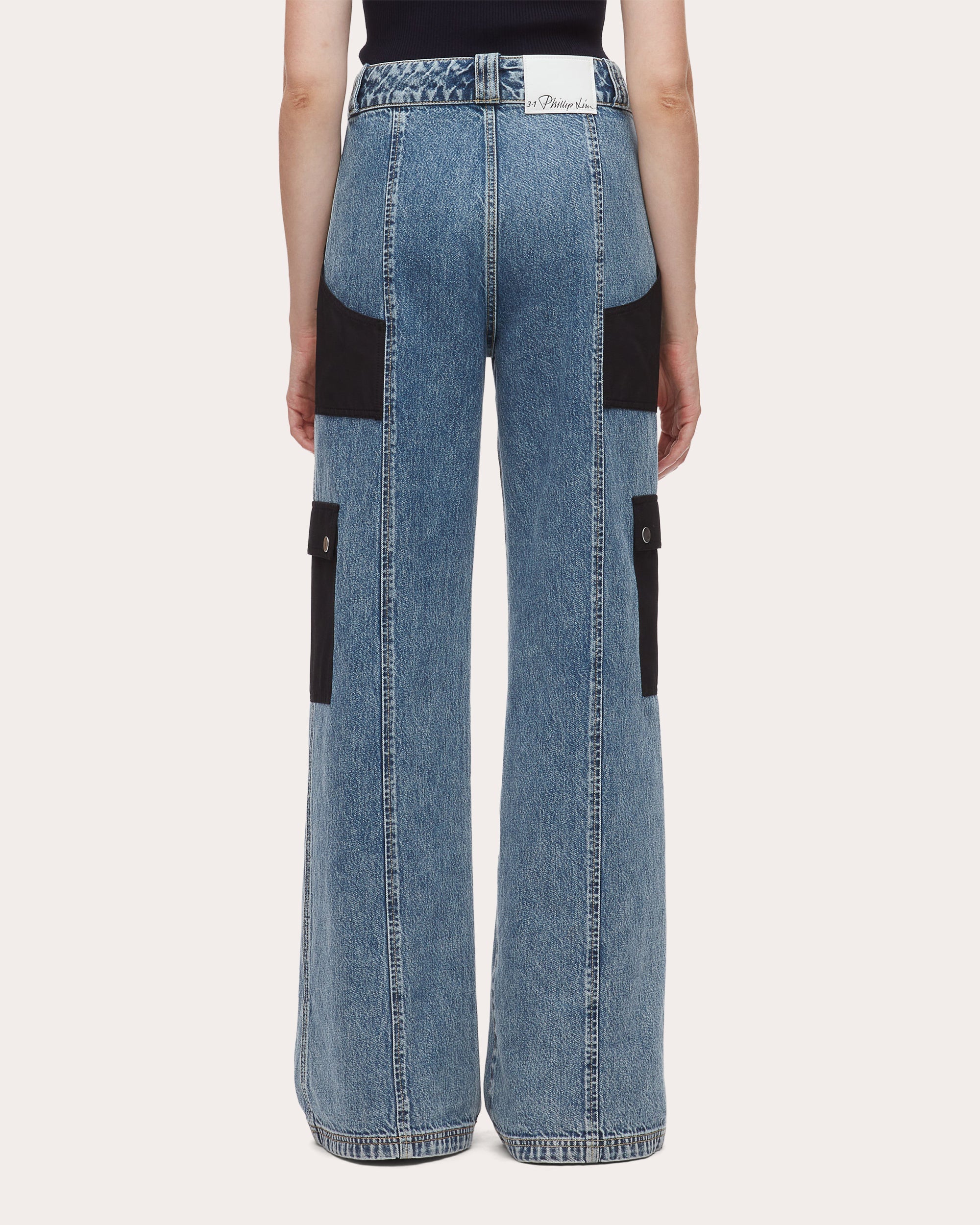 Cargo Combo Wide-Leg Jeans
