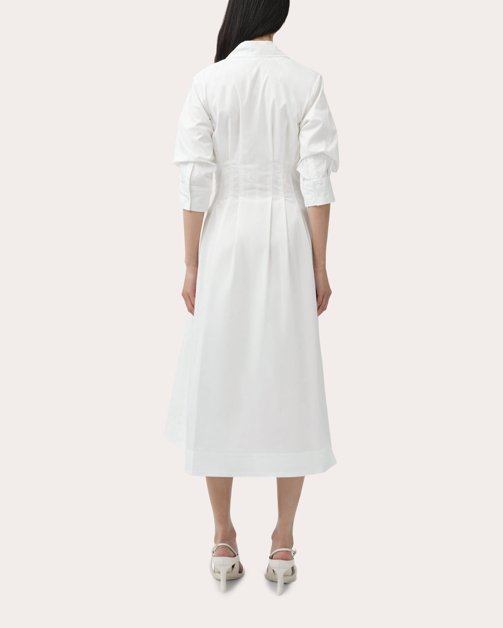 Jazz Pleated Poplin Midi Shirt Dress