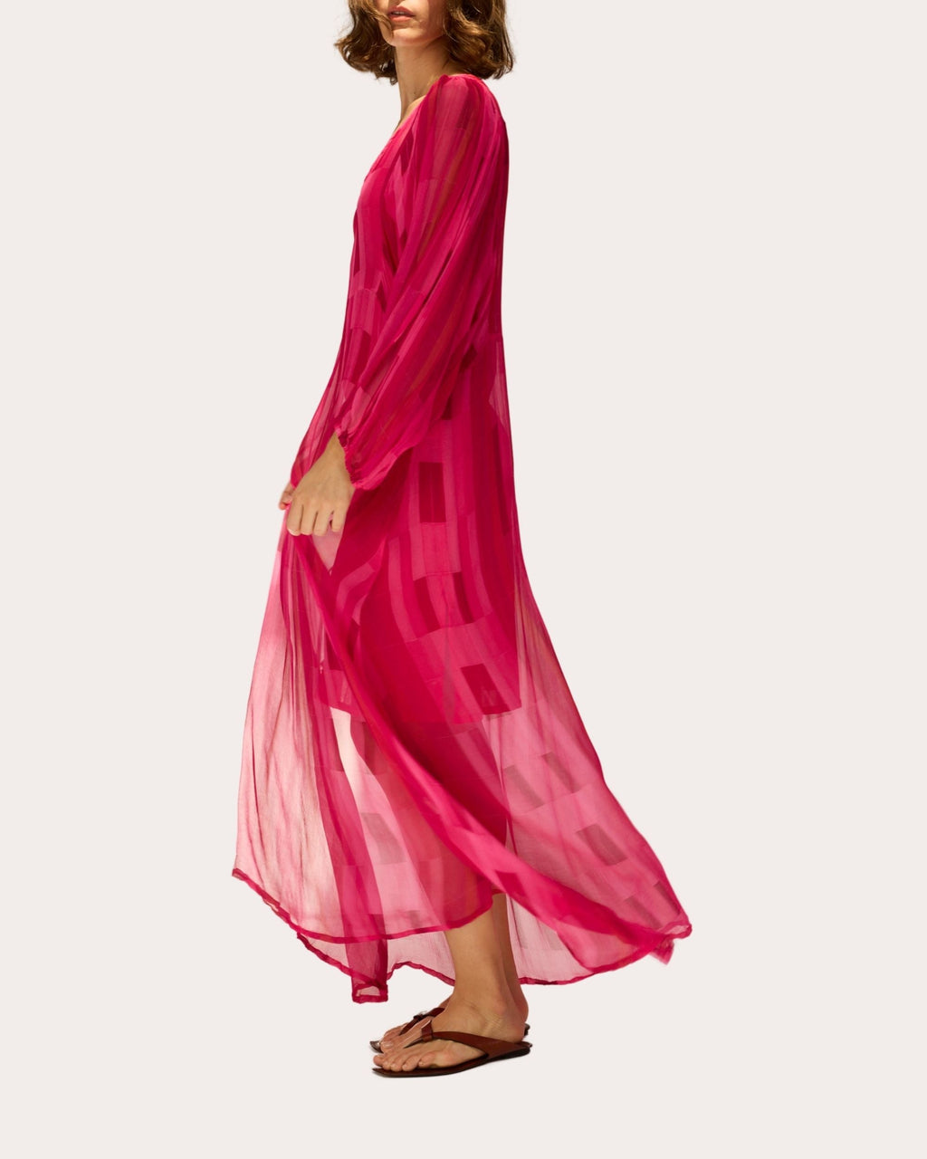 Alice Sheer Chiffon V-Neck Maxi Dress