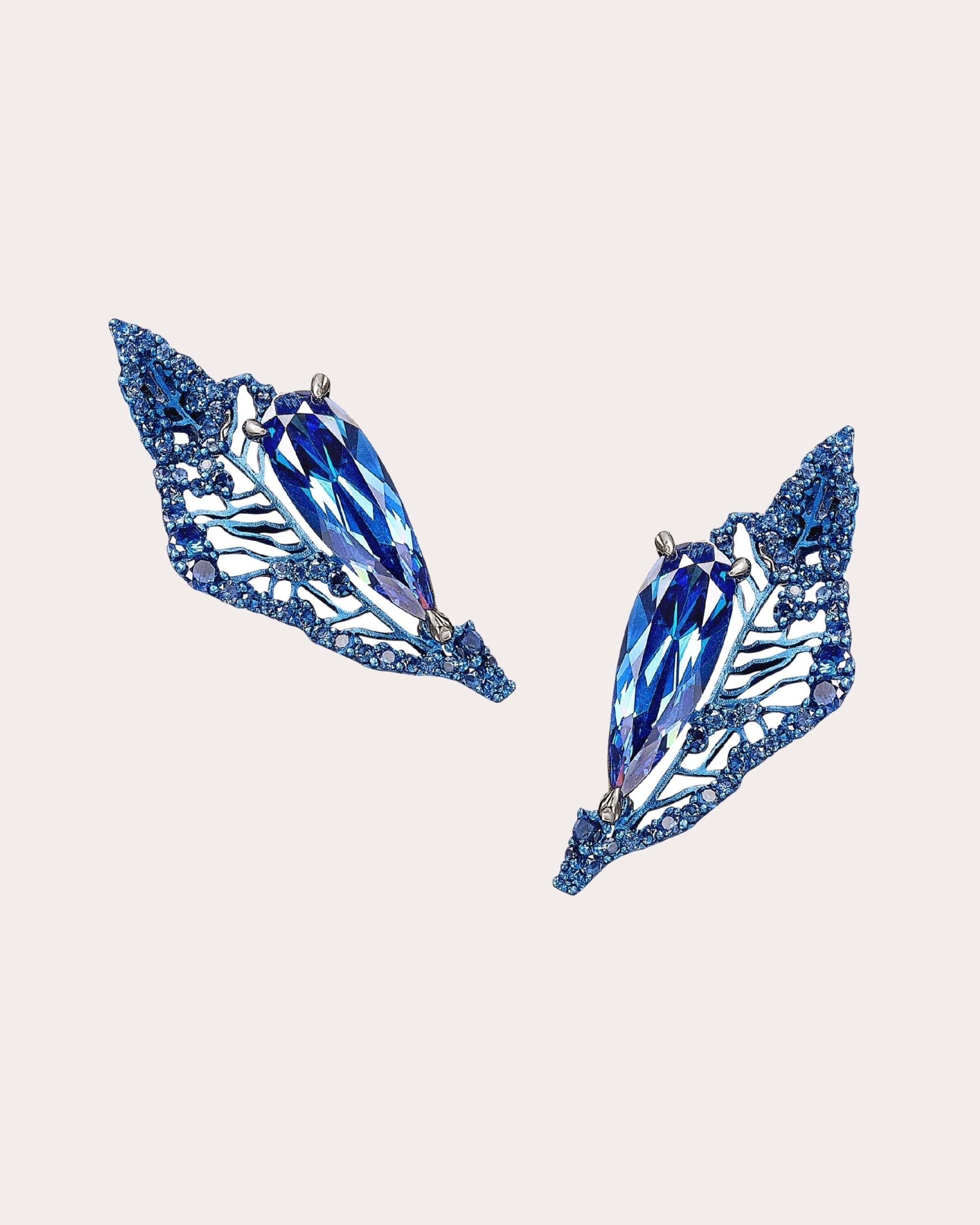 Royal Blue Sapphire Halia Stud Earrings