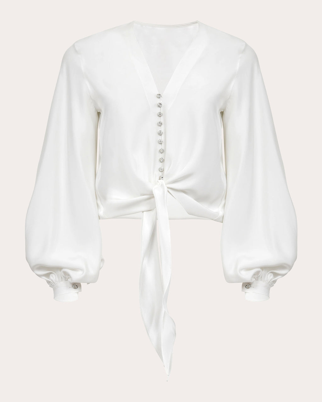Crystal-Embellished Silk Blouse