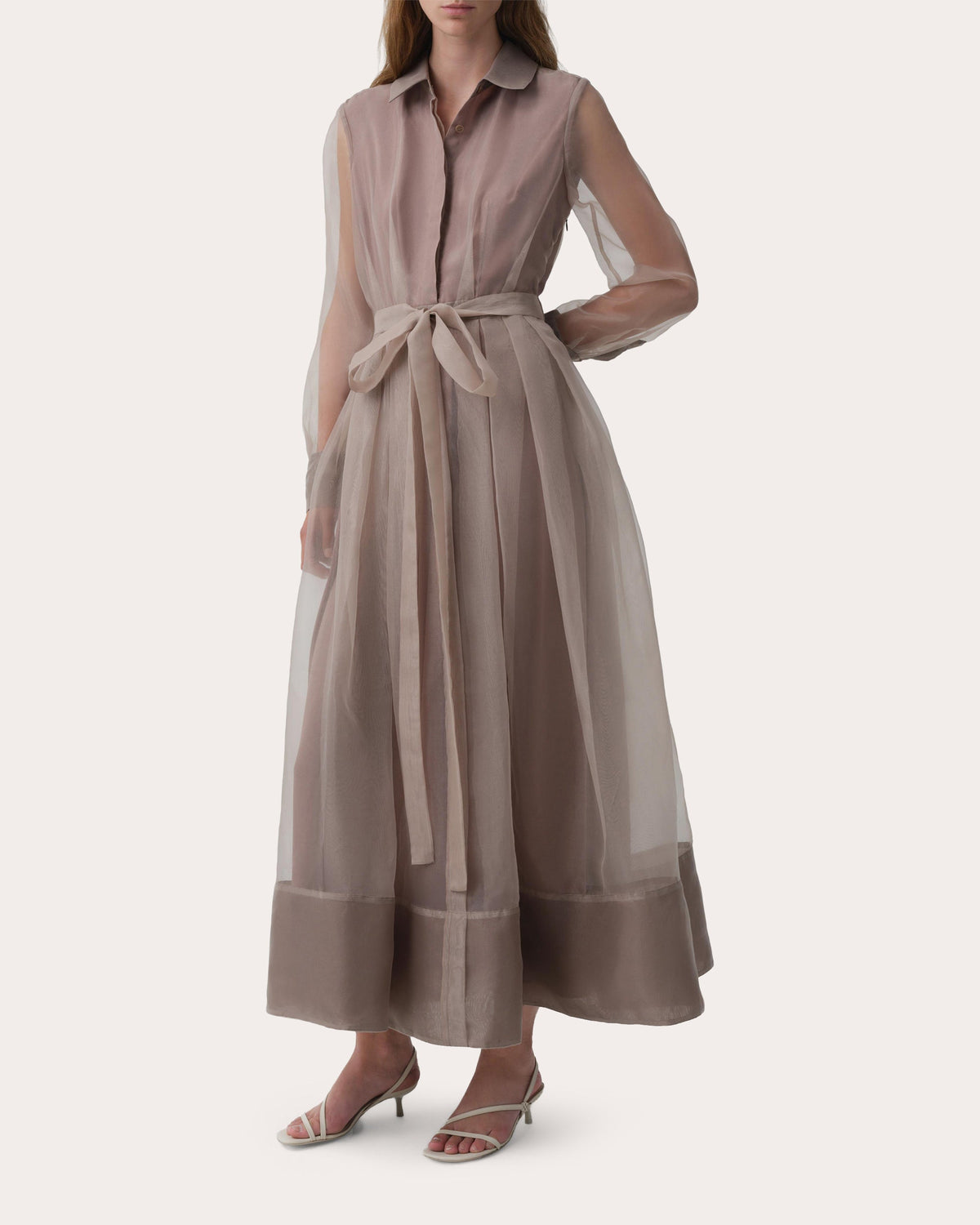 Montgomery Organza Midi Shirt Dress