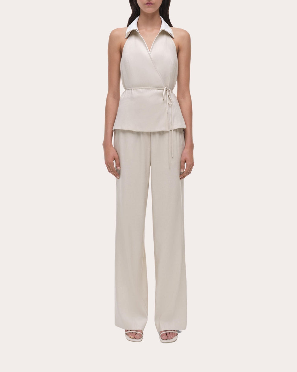 Campbell Collared Halter Wrap Shirt
