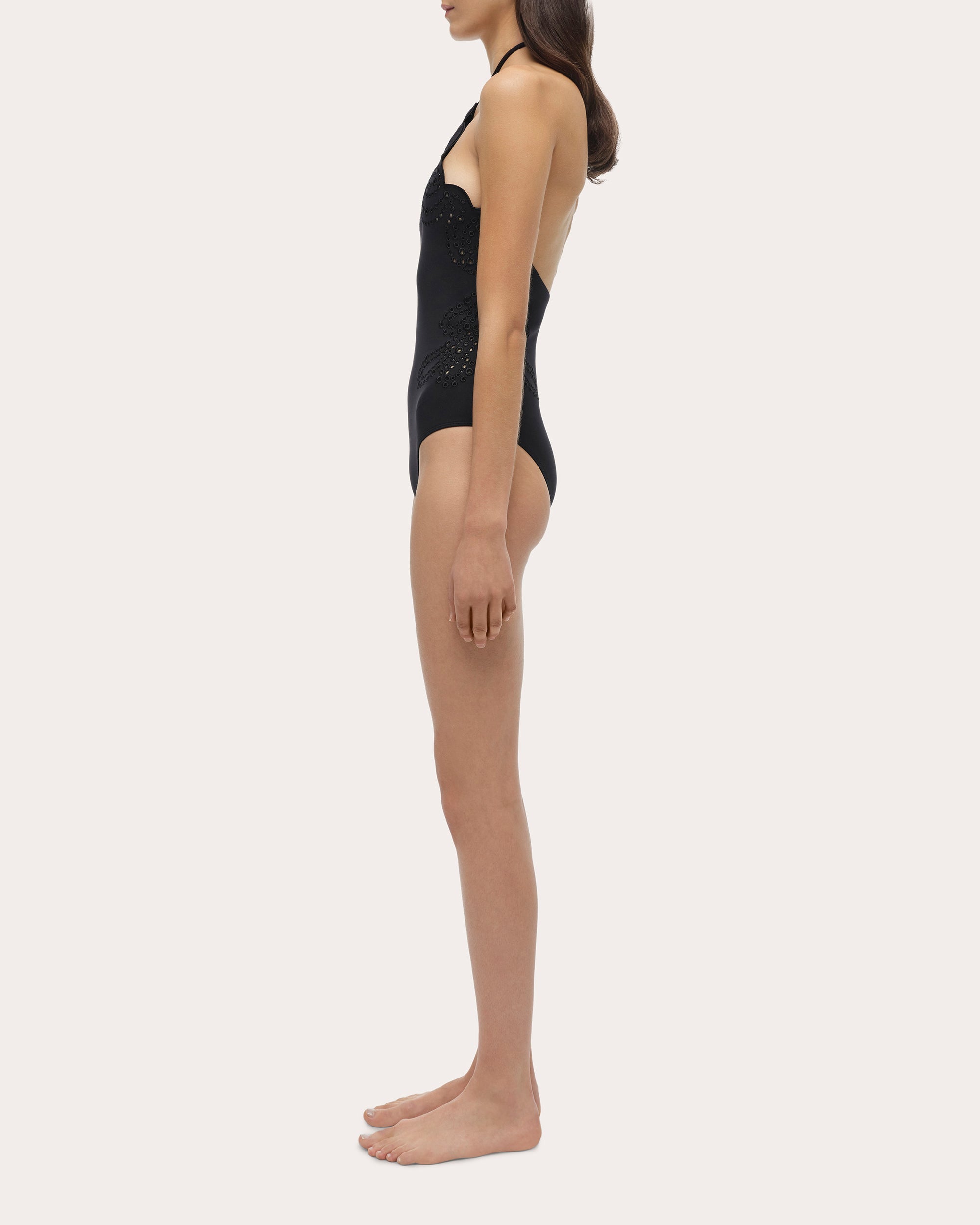 Nicolette Embroidered Halterneck Swimsuit