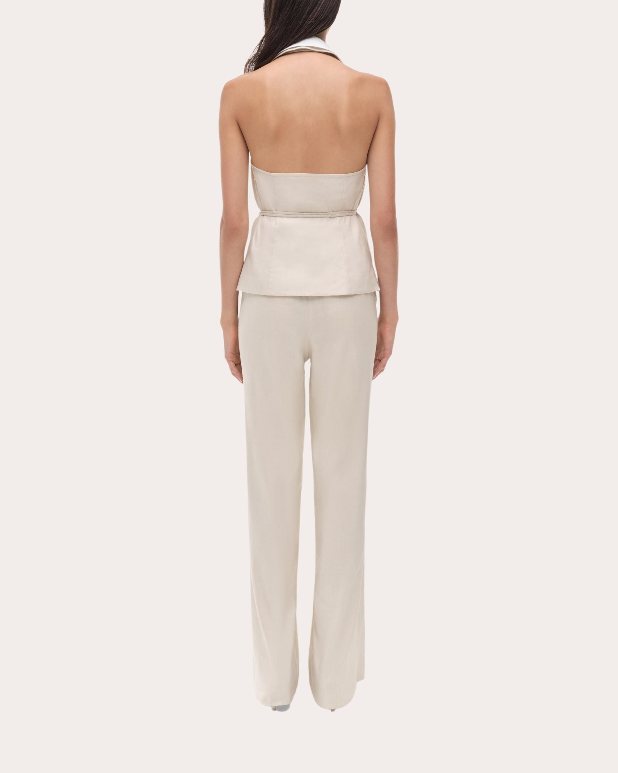 Campbell Collared Halter Wrap Shirt