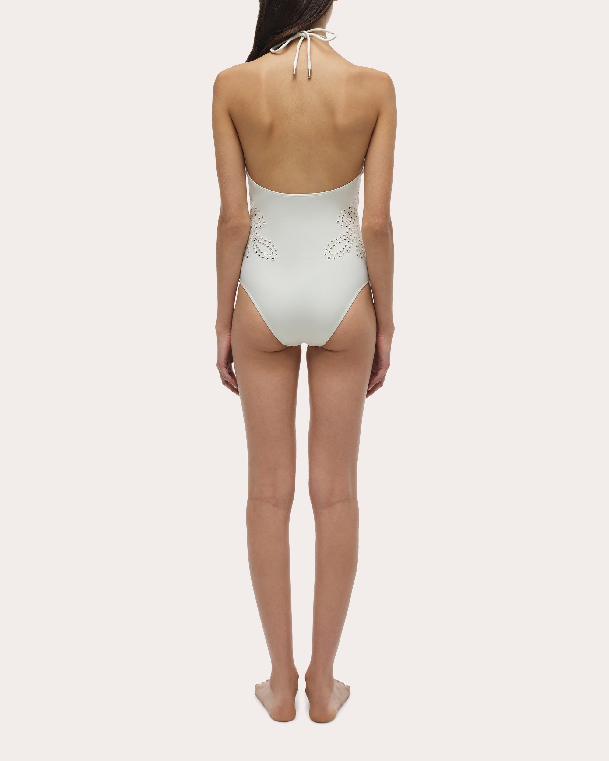 Nicolette Embroidered Halterneck Swimsuit