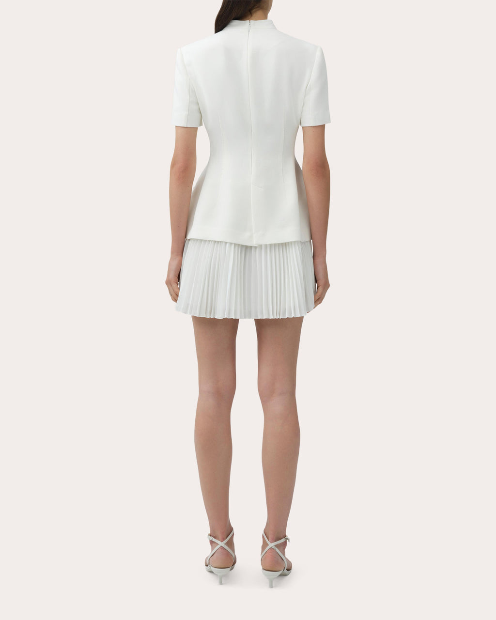 Leah Crepe Pleated Blazer Mini Dress