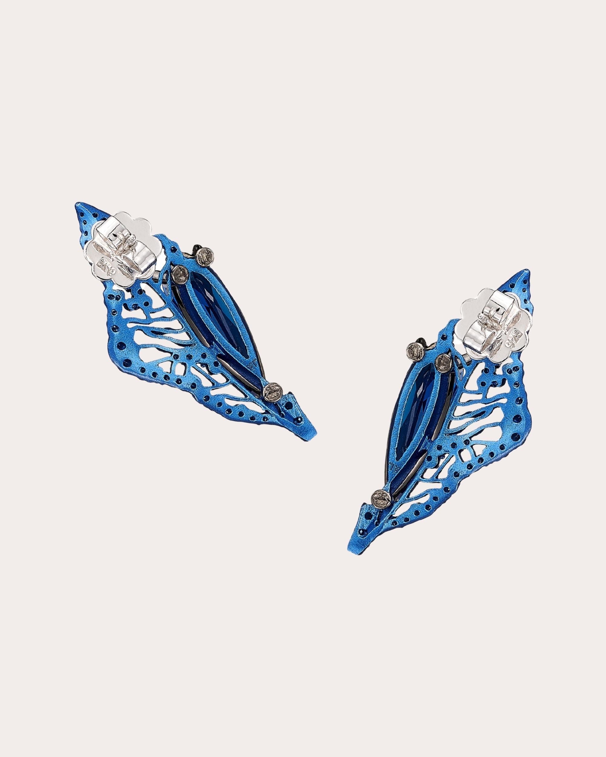 Royal Blue Sapphire Halia Stud Earrings