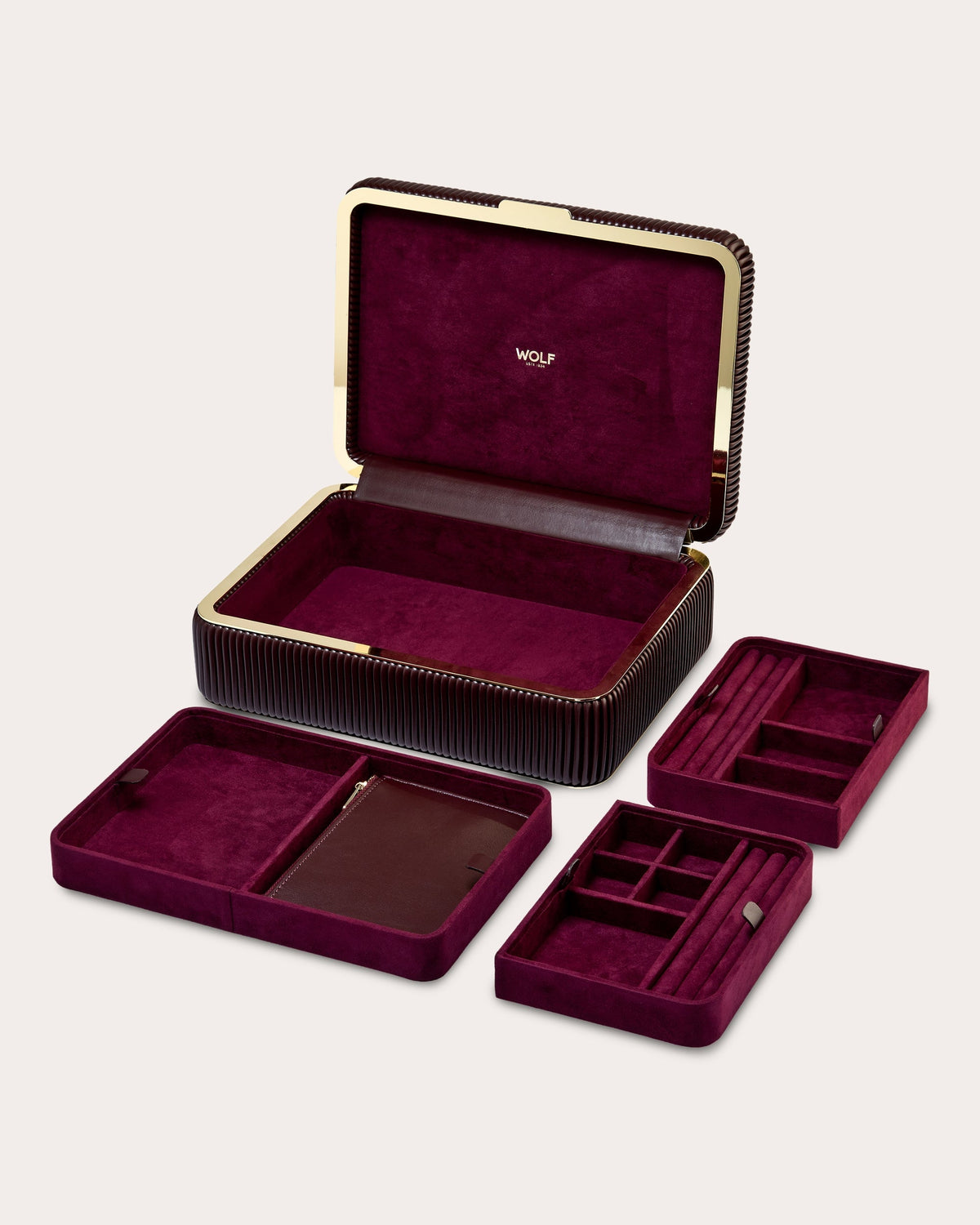 Bella Pleated Medium Jewelry Box