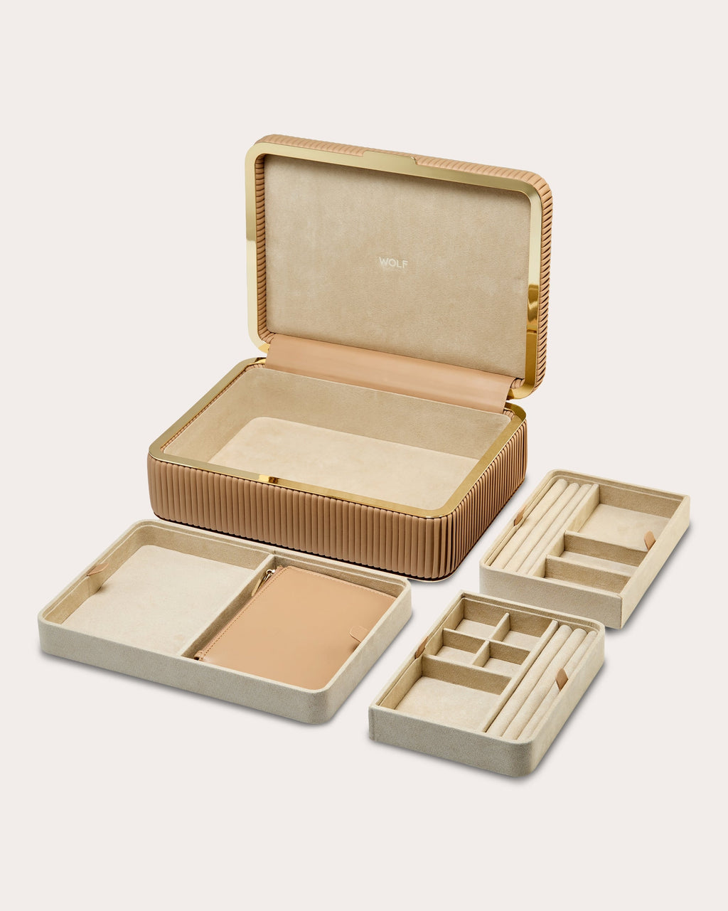 Bella Pleated Medium Jewelry Box