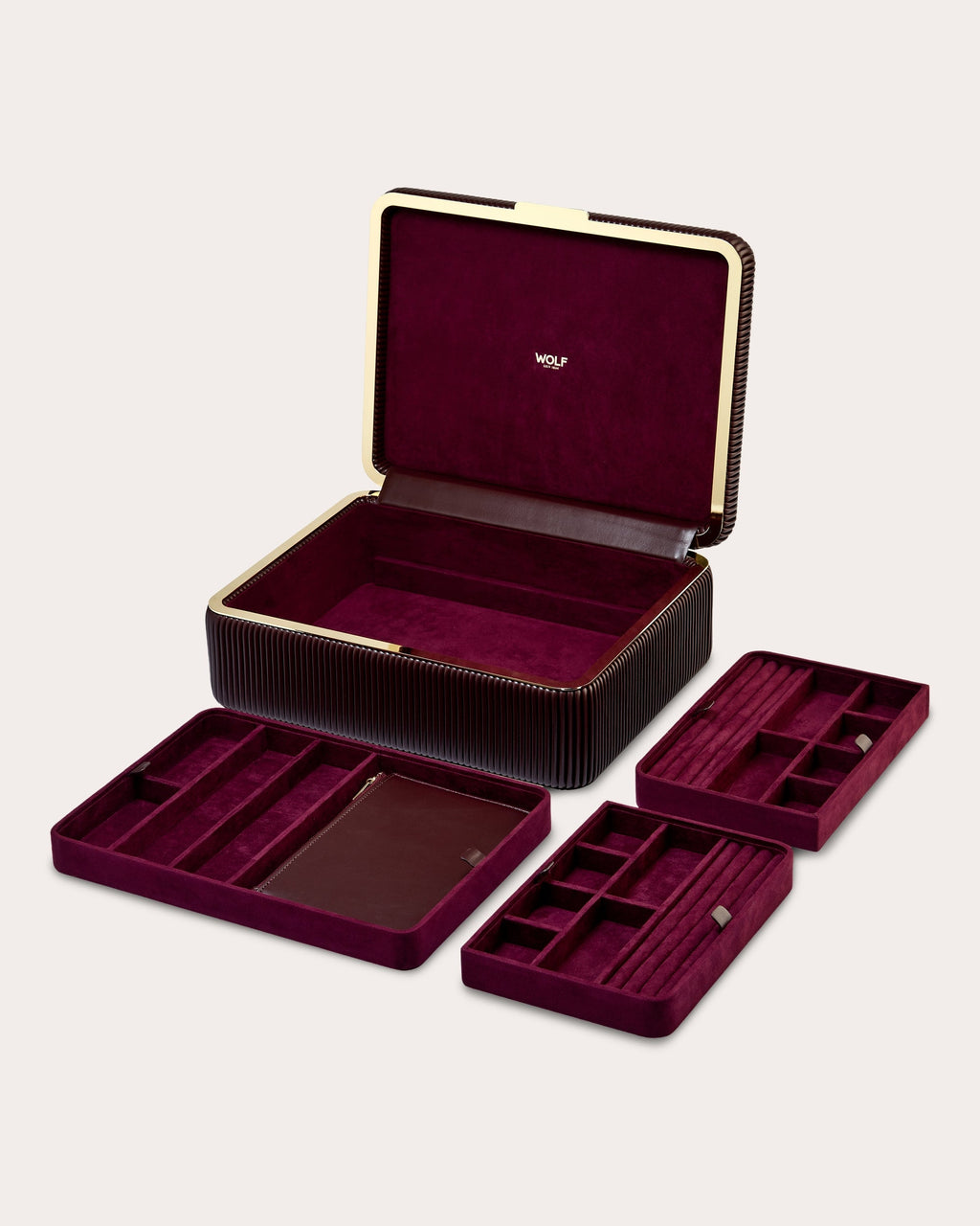 Bella Pleated Large Jewelry Box