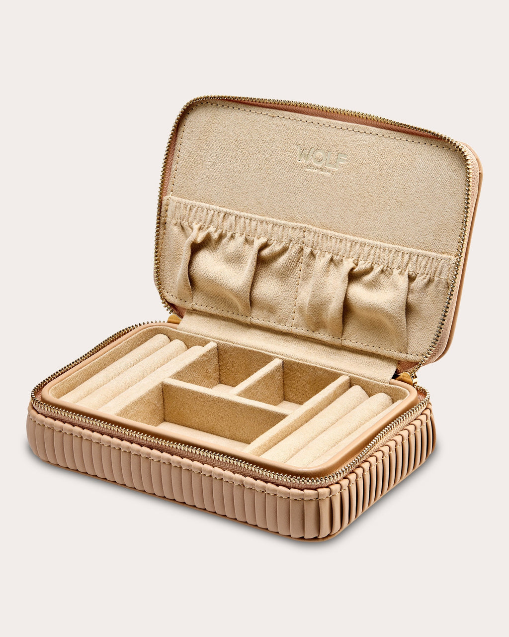 Bella Pleated Zip Jewelry Case