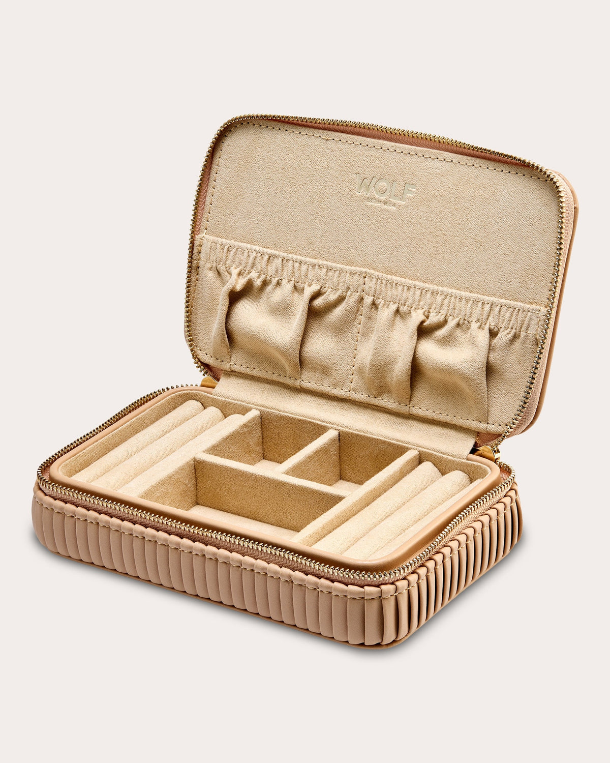 Bella Pleated Zip Jewelry Case