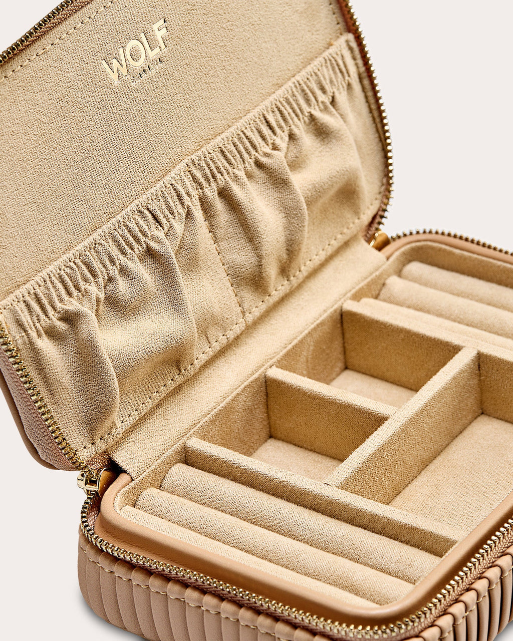 Bella Pleated Zip Jewelry Case